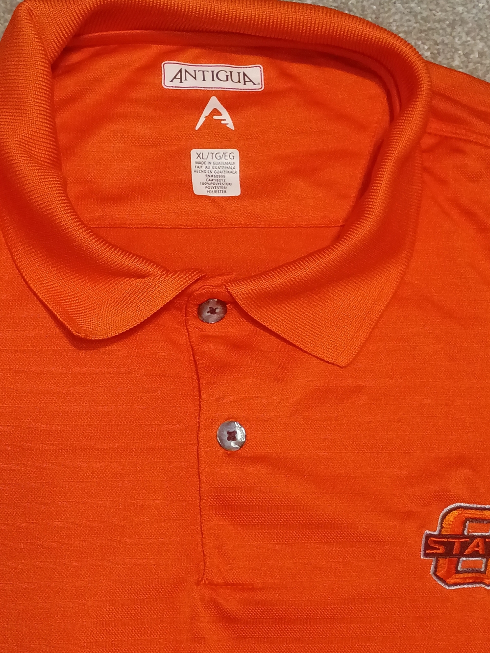 Antigua Men's Orange Polo OSU Shirt Men's Xl